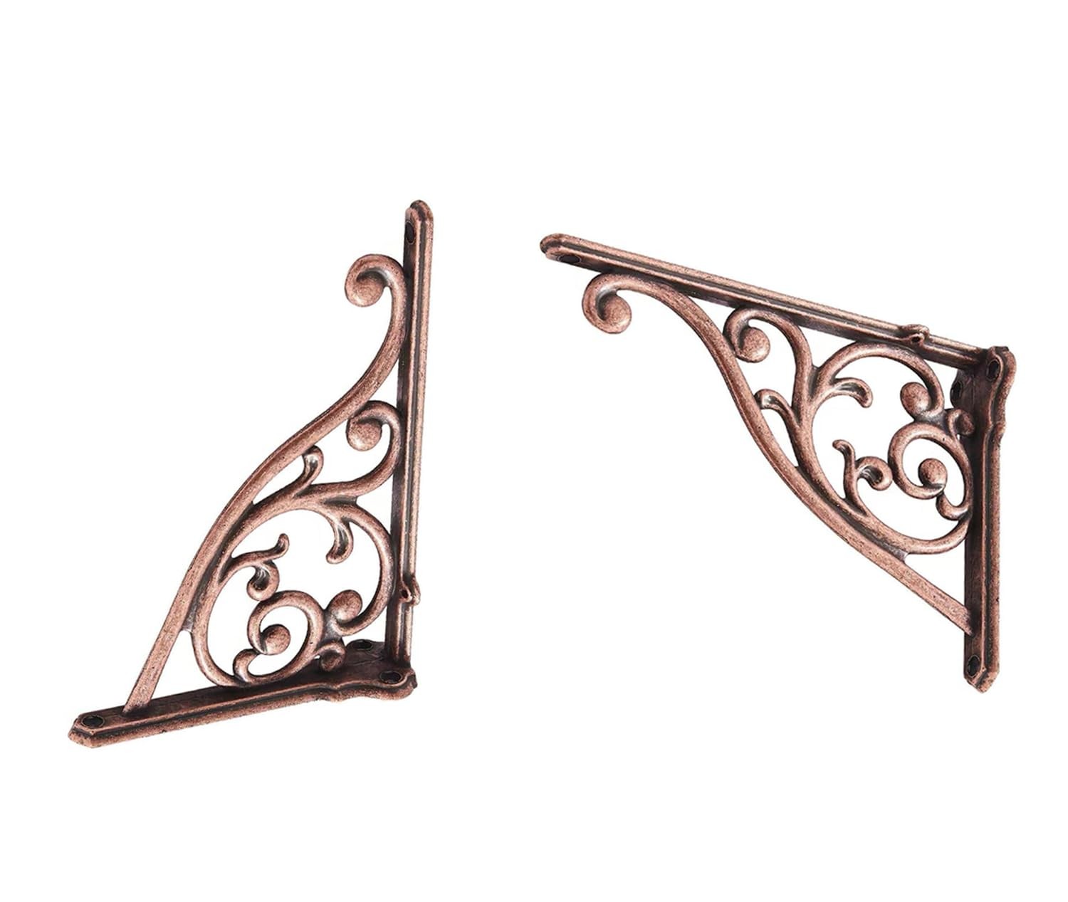 ZAUYX 4x 5″ Antique Copper Heavy Duty Wall Panel Support Brackets Stand