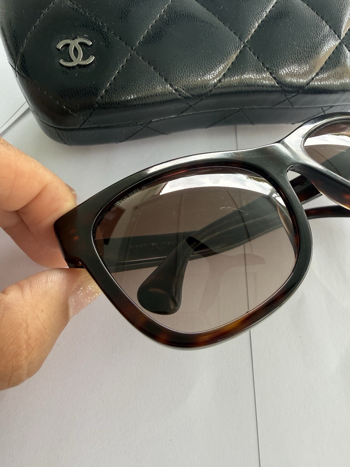 CHANEL Square Tortoise Sunglasses Brown Gradient