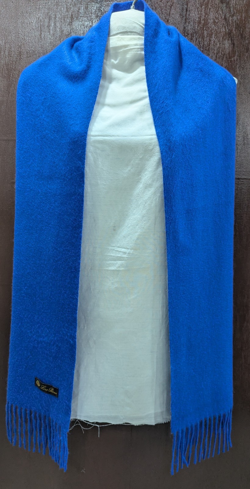 Loro Piana Style Blue Cashmere Scarf Soft 172x15inc | Made In Italy |
