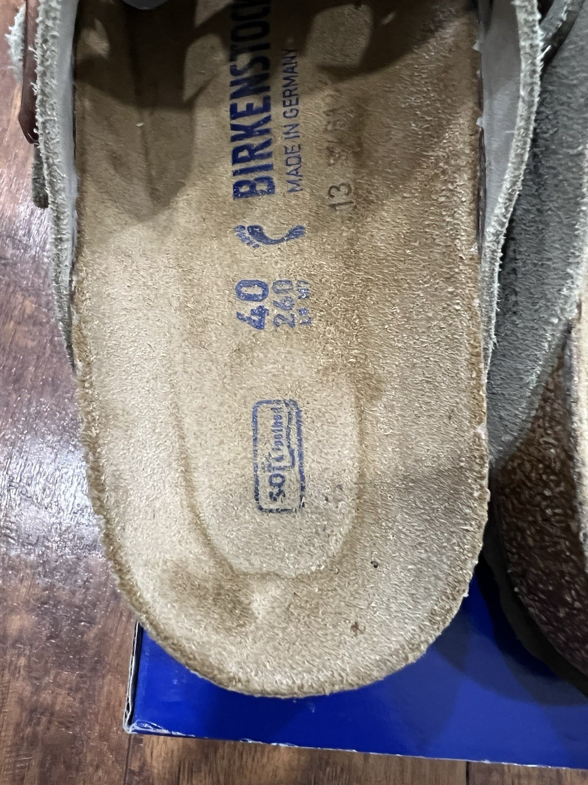 Birkenstock Boston Leather Suede Soft Footbed Taupe Narrow Fit Sz W9 M7