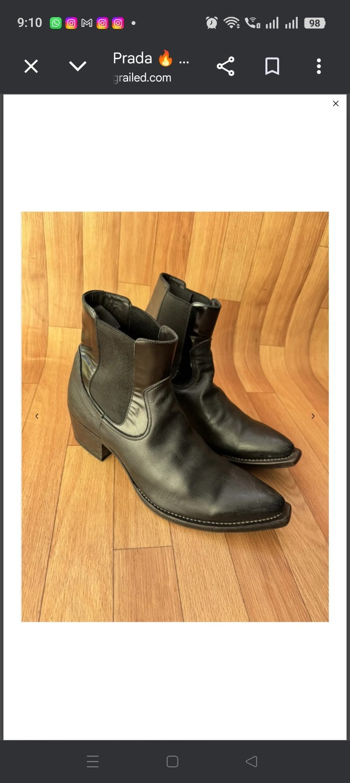 PRADA SPRING / SUMMER 2022 RUNWAY BOOTS SIZE US 10
