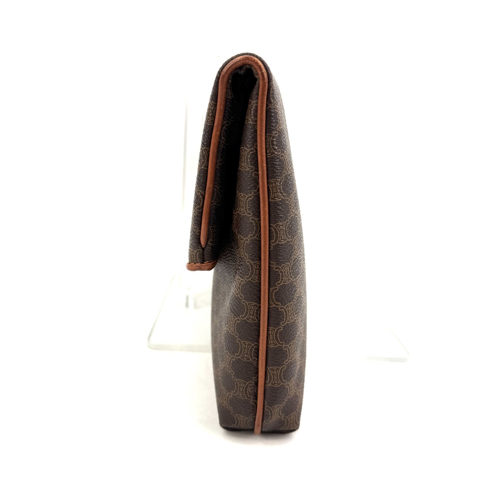 Vintage CELINE Macadam Flap clutch Bag Purse Pouch Brown