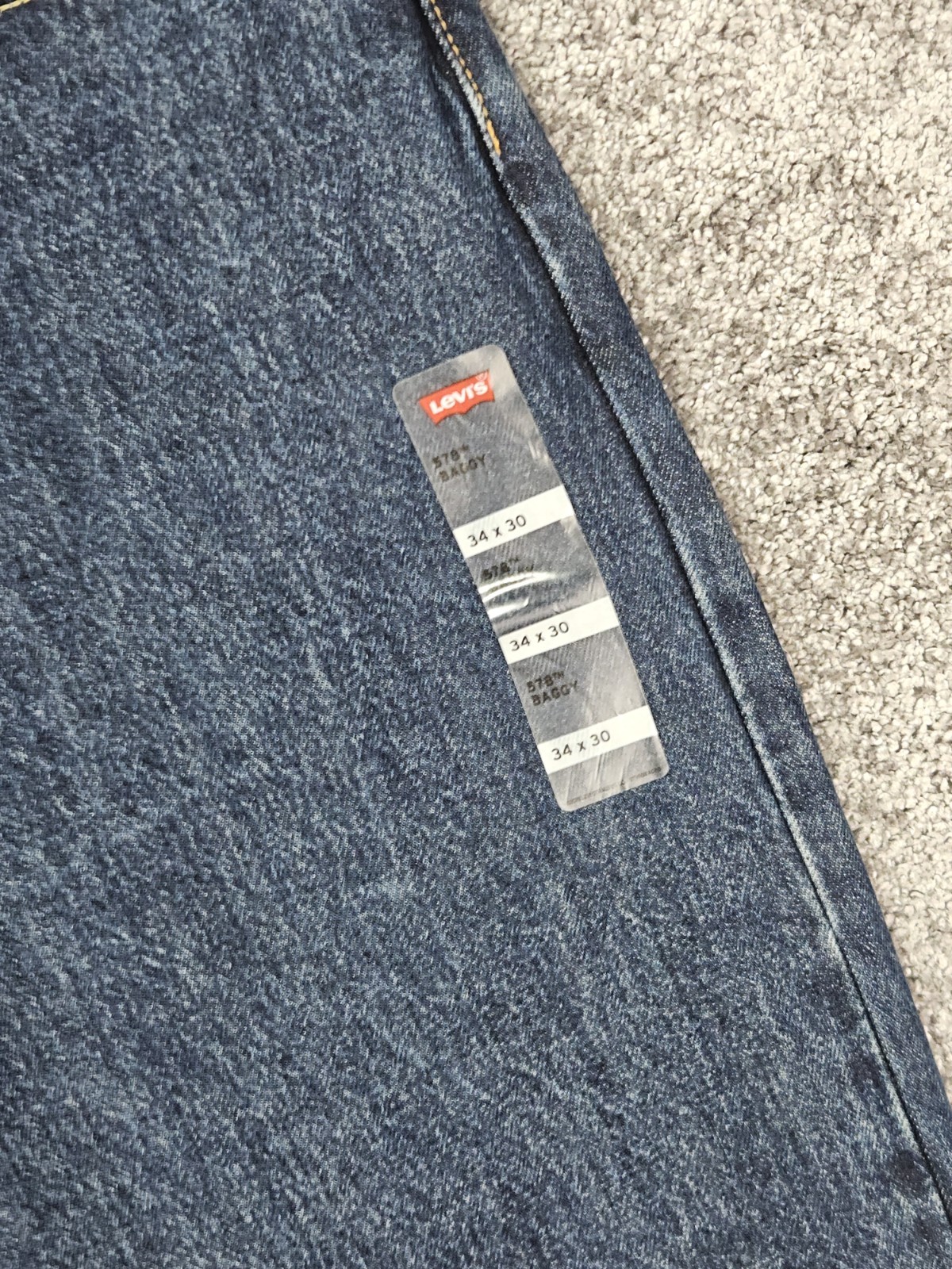 Levi’s 578 Baggy Jeans Men’s 34×30 Dark Wash Denim Y2K Relaxed Fit NWT