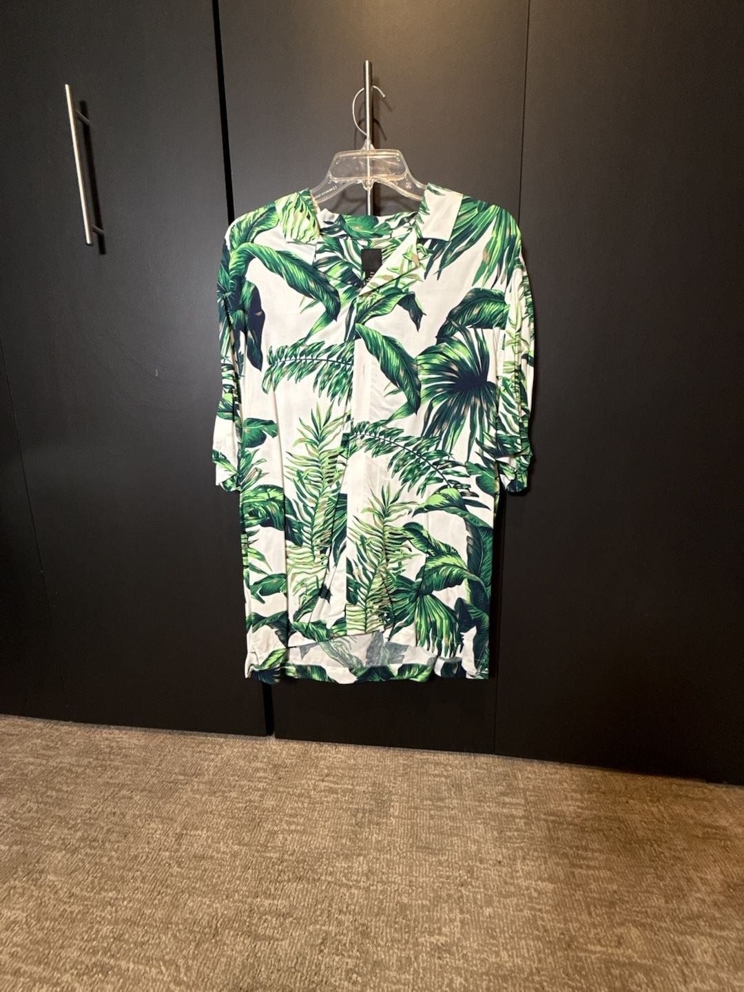 H&M Regular Fit Tropical Palm Leaf Resort Shirt