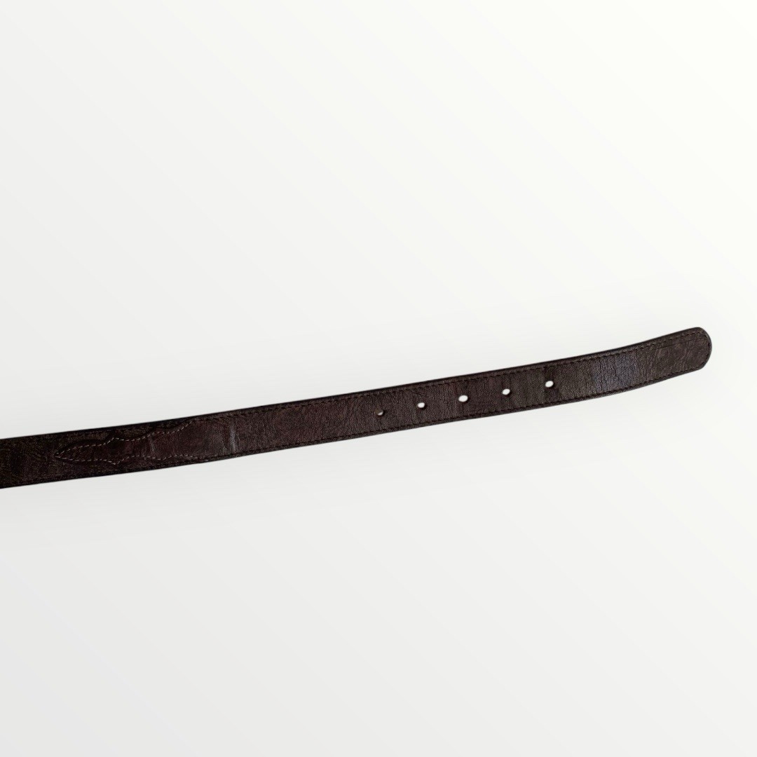 Tony Lama Women’s Brown Leather Western Skinny Belt Size 28 USA Made