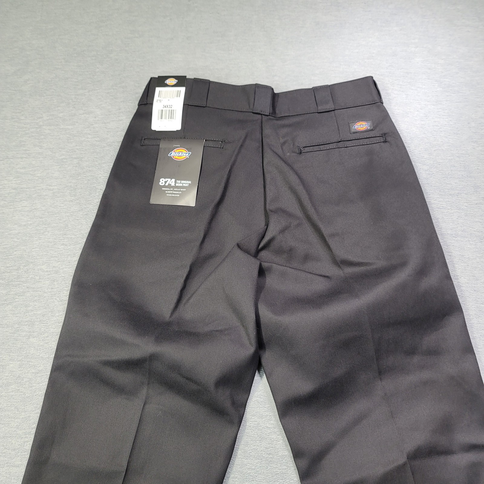 Dickies Pants Mens 34×32 Black 874 Original Fit Work Pant Straight Leg Logo NWT