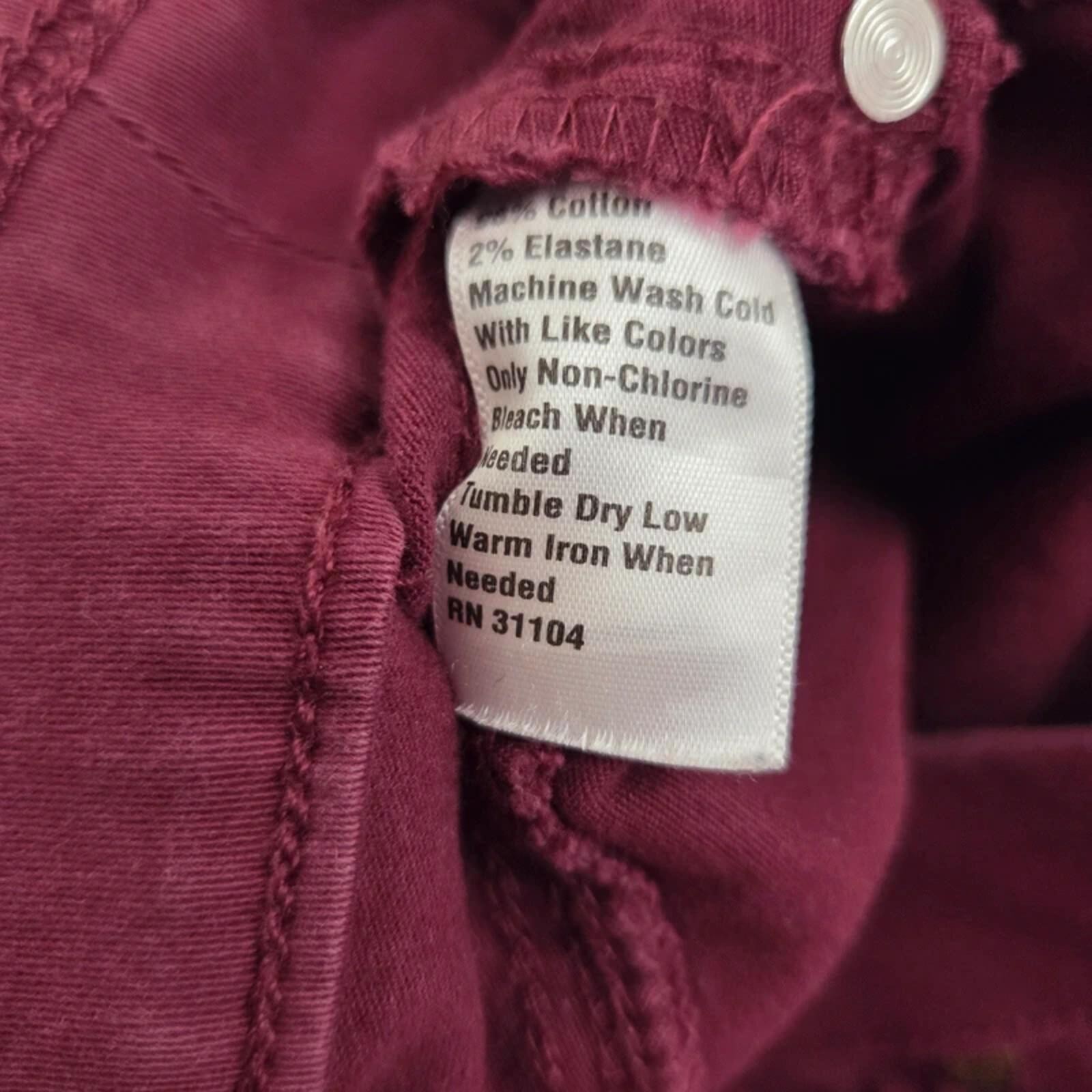 New Directions Pull On Pants Size 10R Burgundy Wine Stretch Career