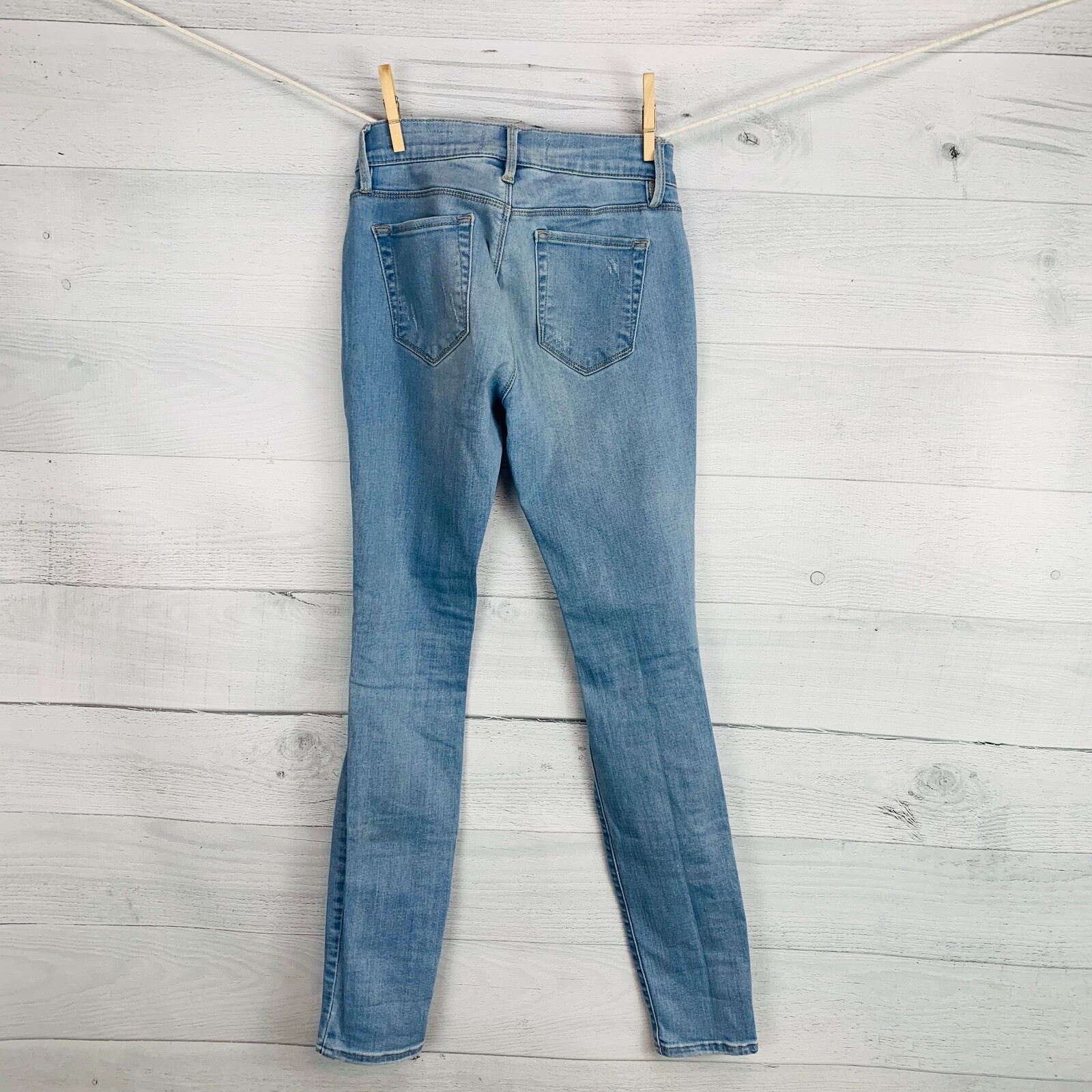 Pacsun Women SUPER STRECTH JEGGING Distress Destroyed Denim Blue Jeans Sz 23