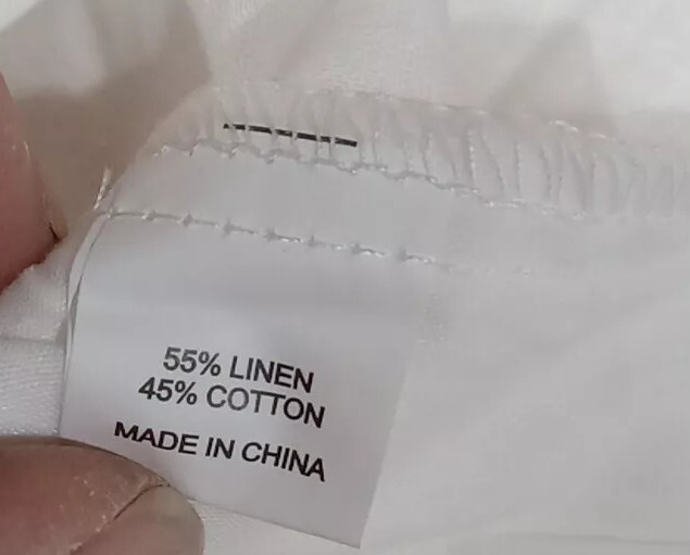 Hat And Beyond Linen Cotton Elastic Waist Drawstring Pants Ivory Size Medium