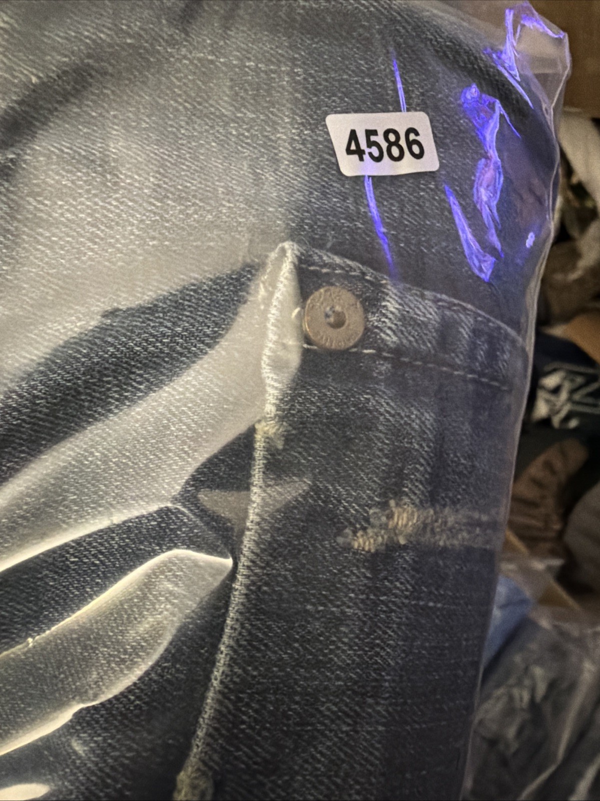 Tokyo Five The Way Jeans Mens 38×32 Blue Denim Whiskered Cotton Button Fly Pants