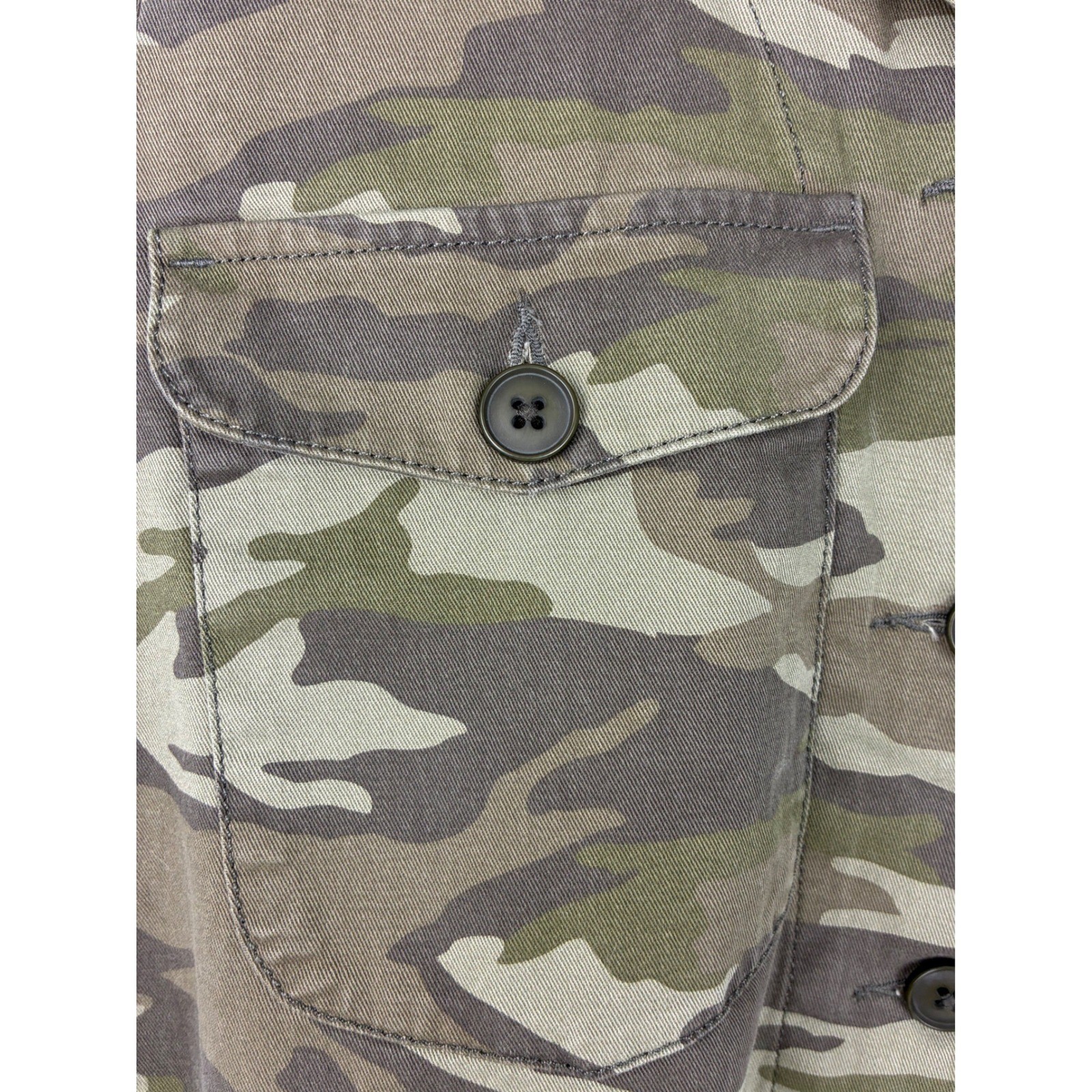 Mudd Camo Cropped Twill Jacket Medium Raw Hem Utility Military NWT
