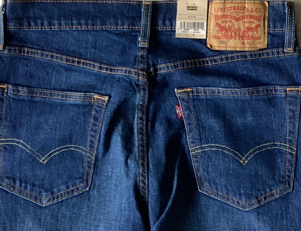 Levi’s Men’s 502 TAPER FIT 1168 Dark Blue Size 32X34 ECO STRETCH NEW $70