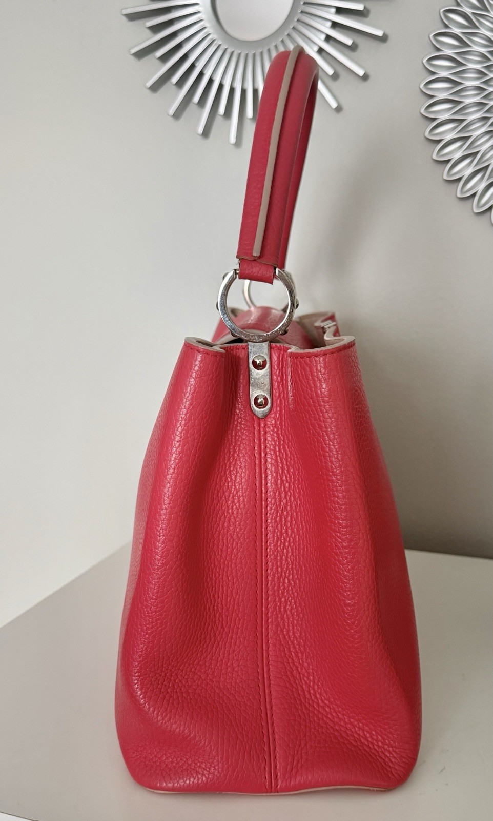 Authentic Louis Vuitton Capucines MM Taurillon Leather Top Handle Bag w/COA