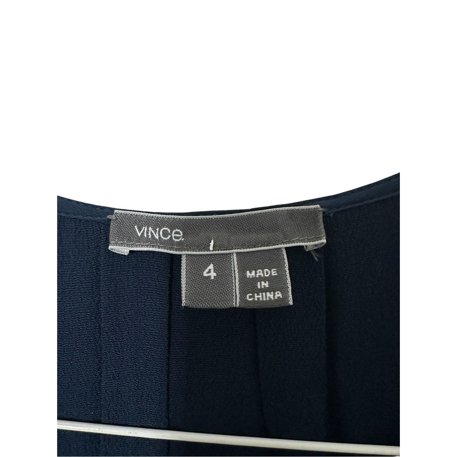 Vince 100% Silk Double Layer Shirttail Dress Navy Sheer Sleeves Size 4