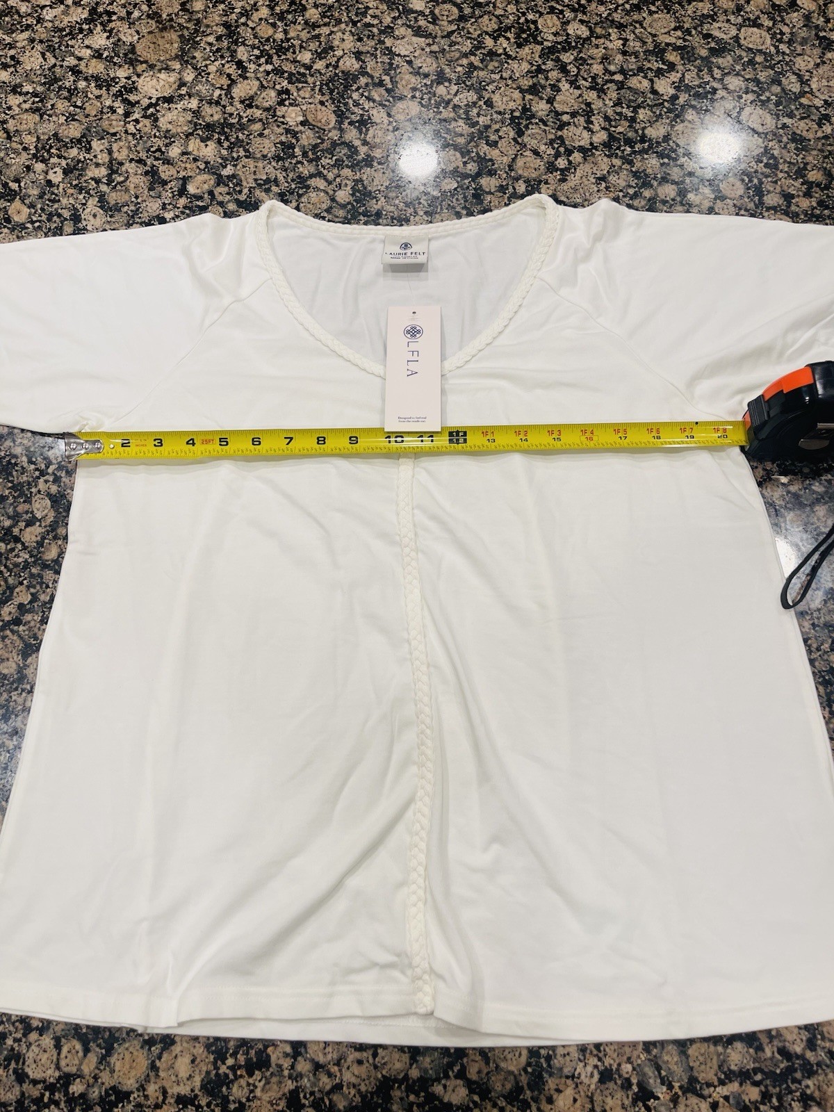 Laurie Felt Cotton Rayon Raglan Tee Size S Ivory A601914