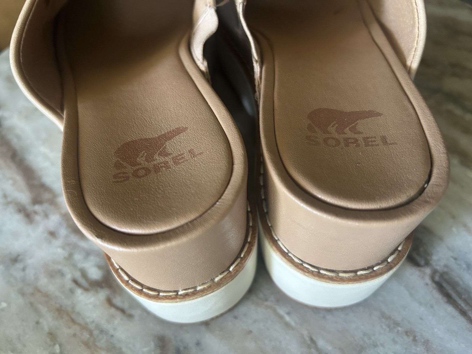 Sorel Joanie IV Slide Wedge Slide Platform Honest Beige/ Gum 2 Women’s 9.5