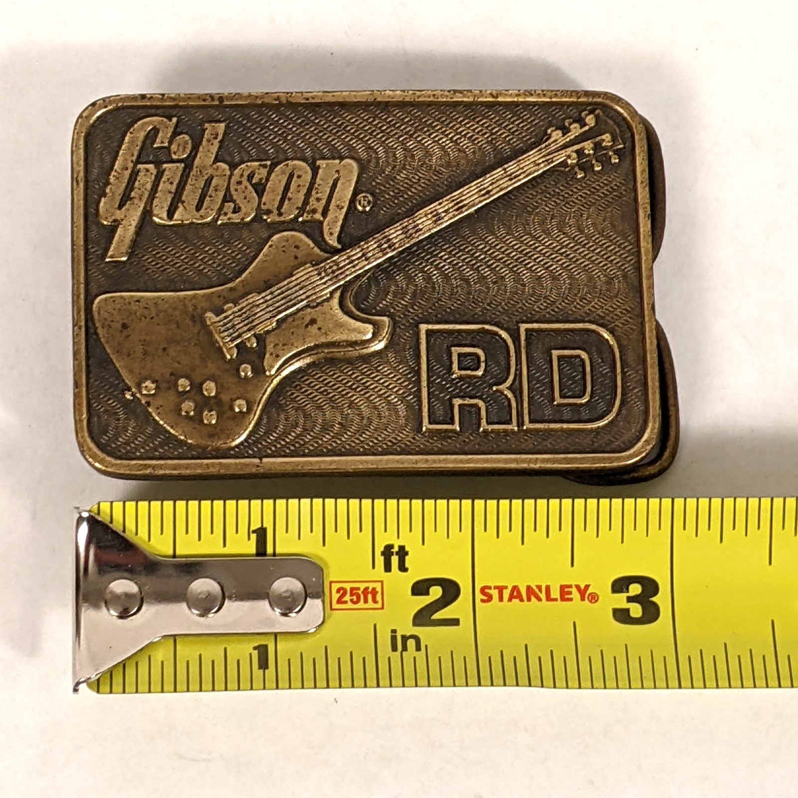 VINTAGE GIBSON RD NORLIN ERA BRASS BELT BUCKLE 1970s Music – Guitars of Quality