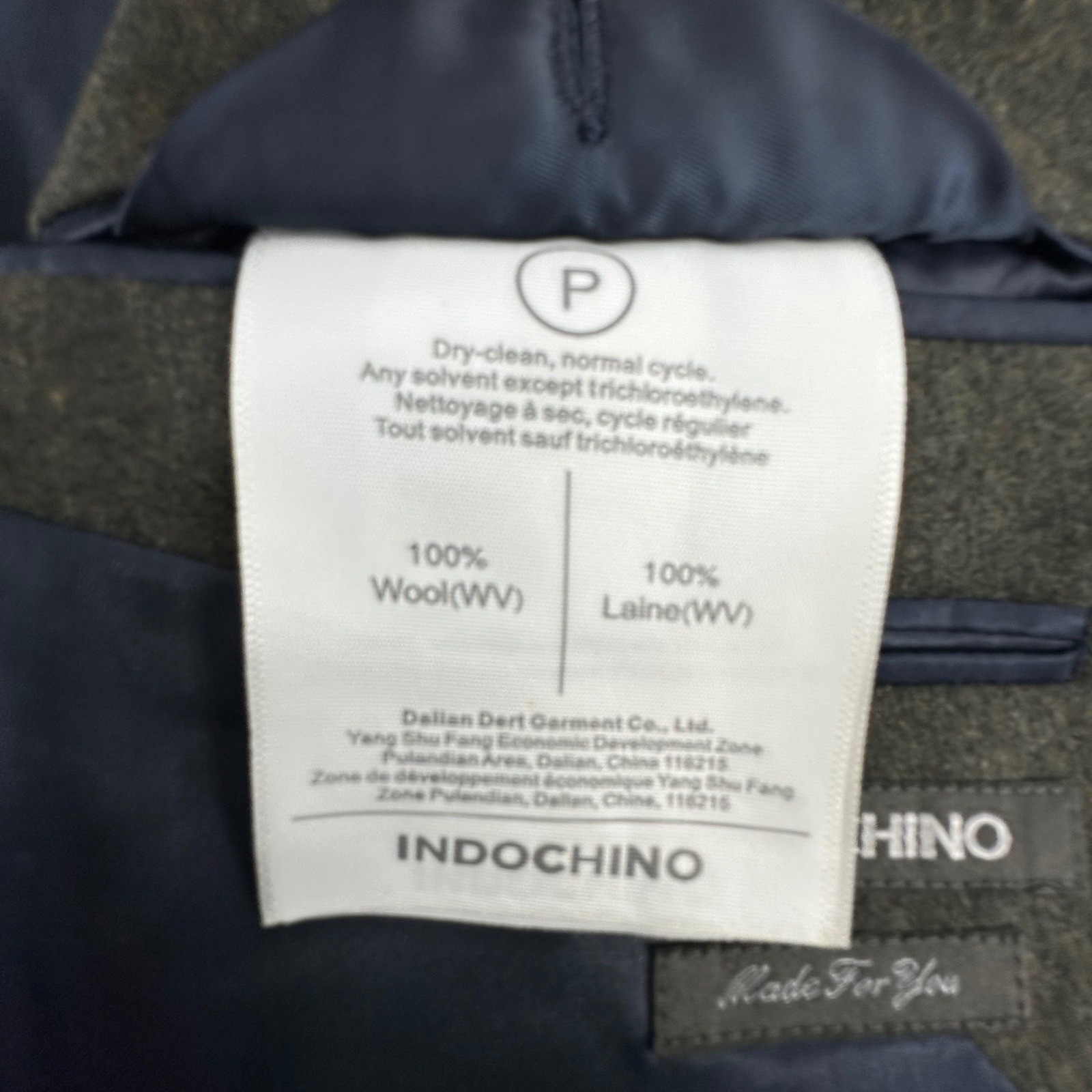Indochino 2 Piece Suit Custom Size 48R Green Wool Formal Career 2Pc Pants 38×26