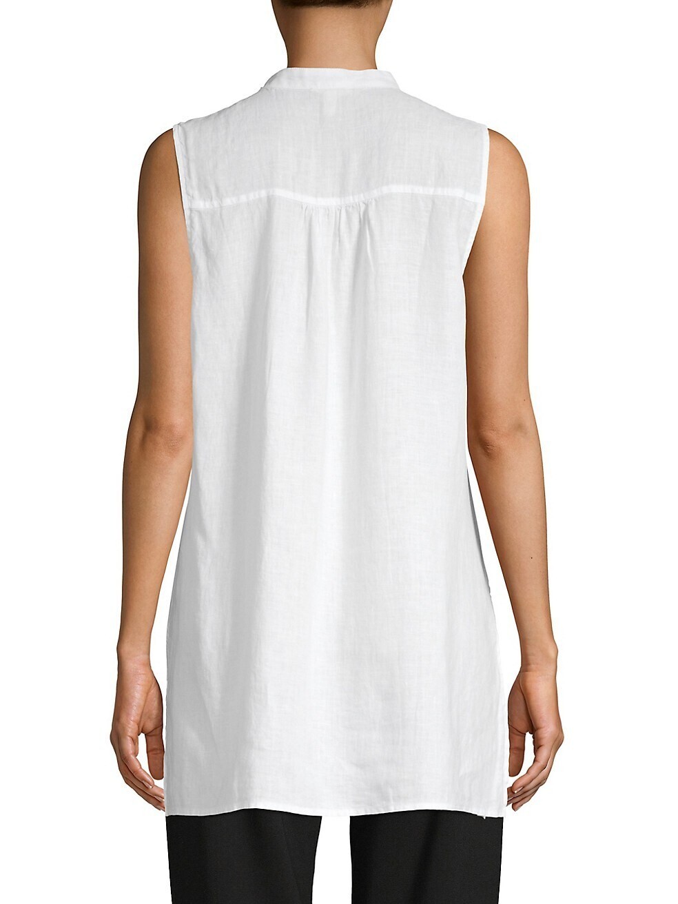 NEW EILEEN FISHER WHITE ORGANIC COTTON LONG TUNIC BLOUSE SIZE M $158