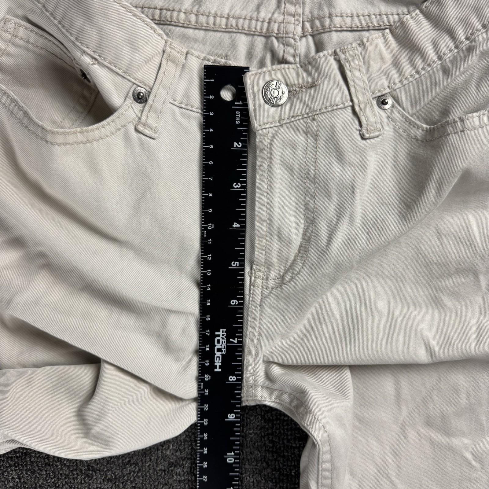 Y2K Capri Cropped SO Stretch Juniors Size 9 Tall/ WMs 6 Solid Cream Beige Pants
