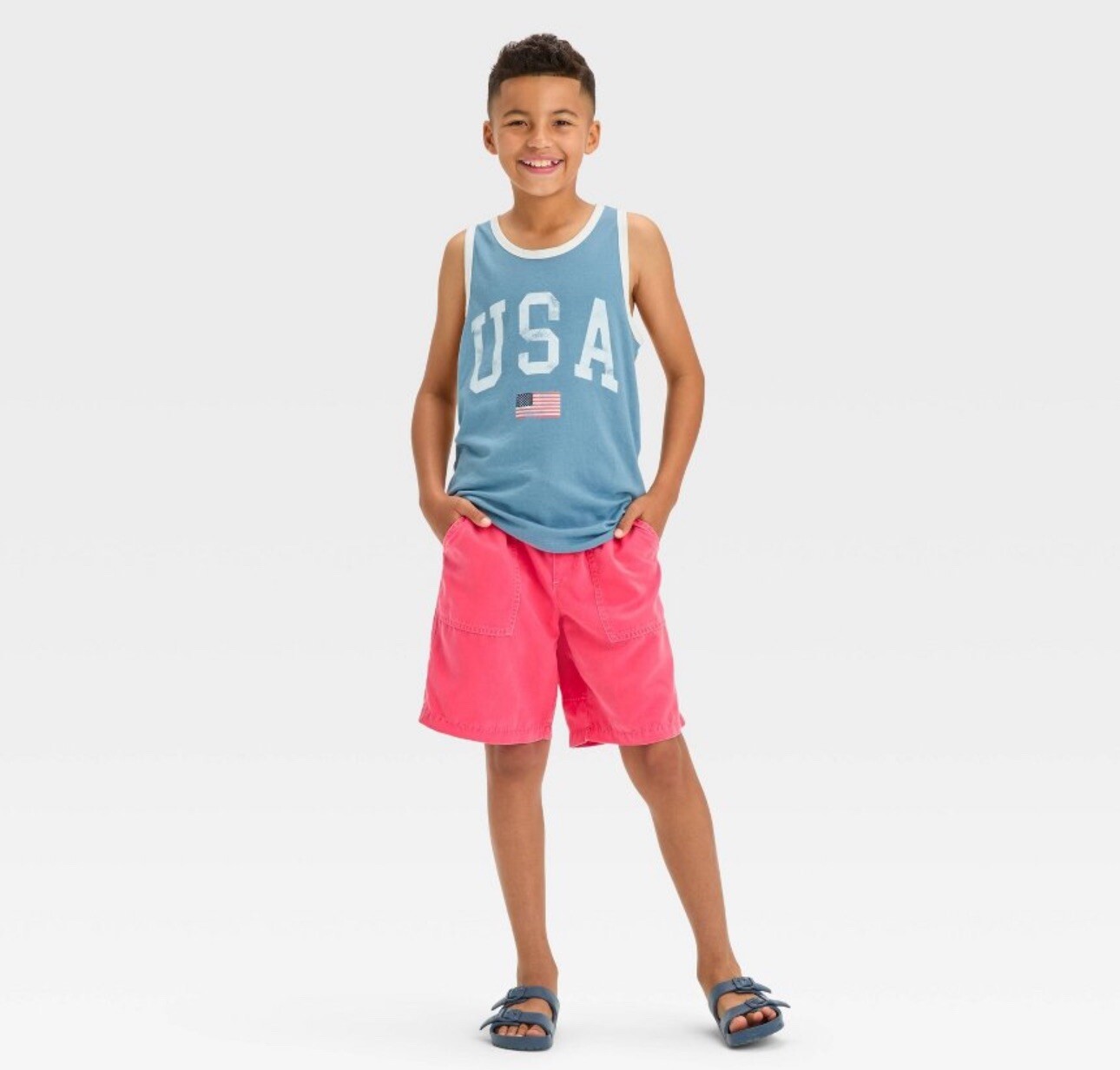 Boys’ Graphic ‘USA’ Tank Top – art class™ Blue S 6/7