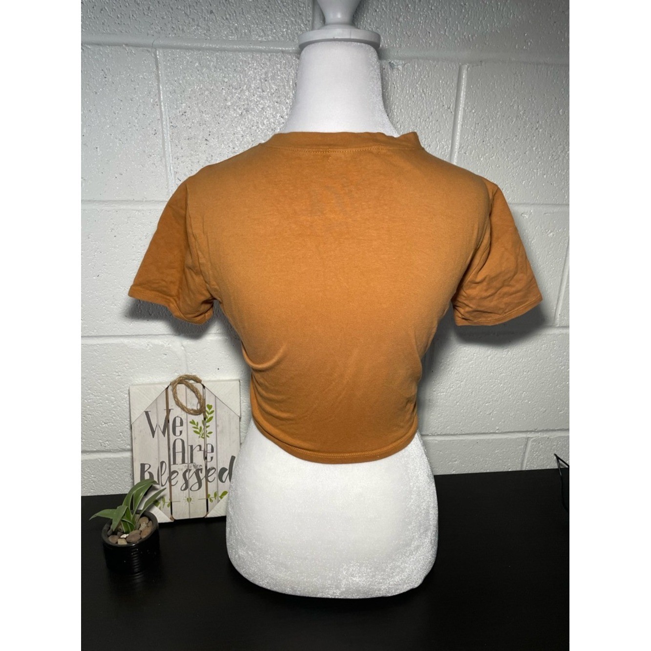 Forever 21 Mustard Bandana-Print Crop Tee