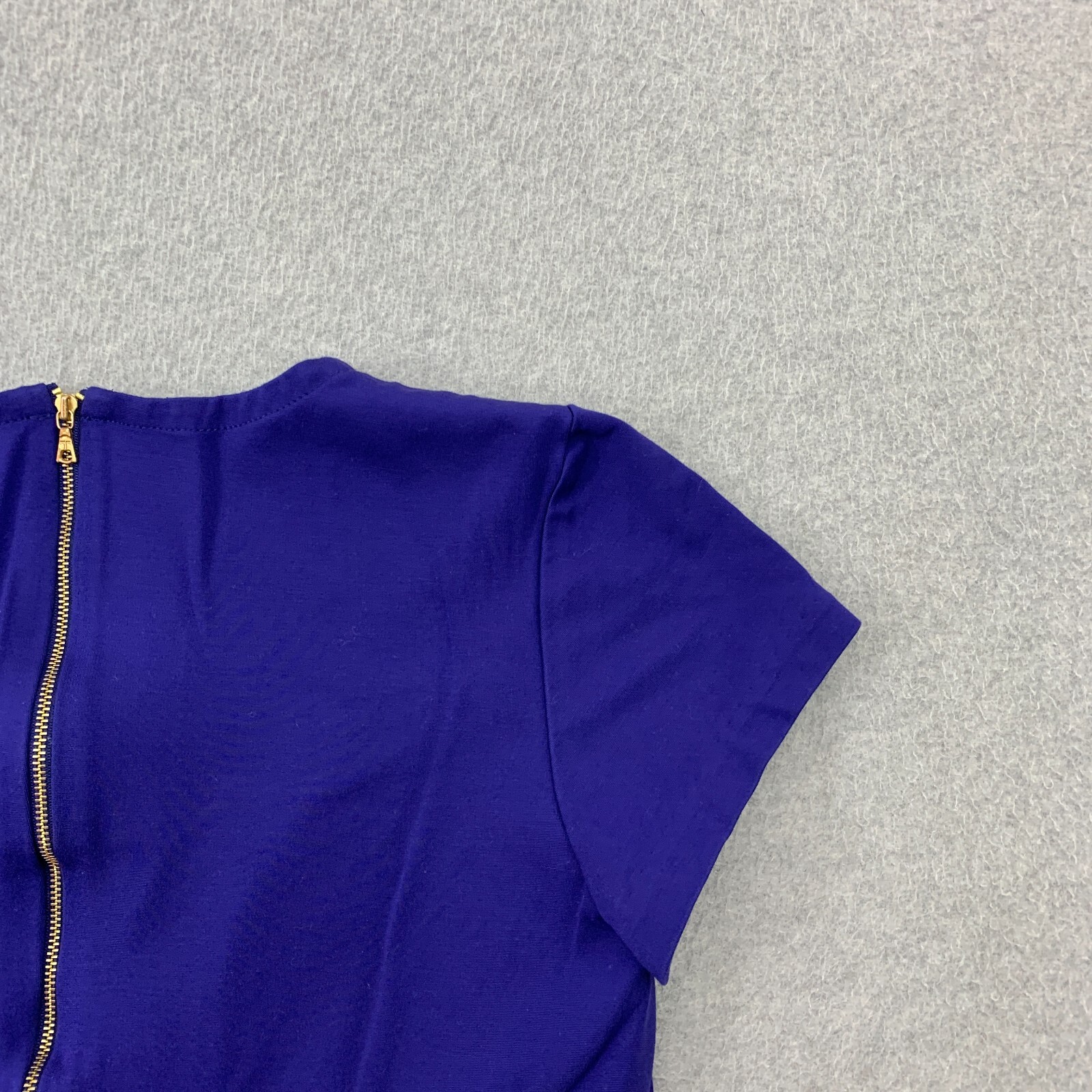 Trina Turk Top Womens Size 12 Blue Stretch Crop Zipper Closure