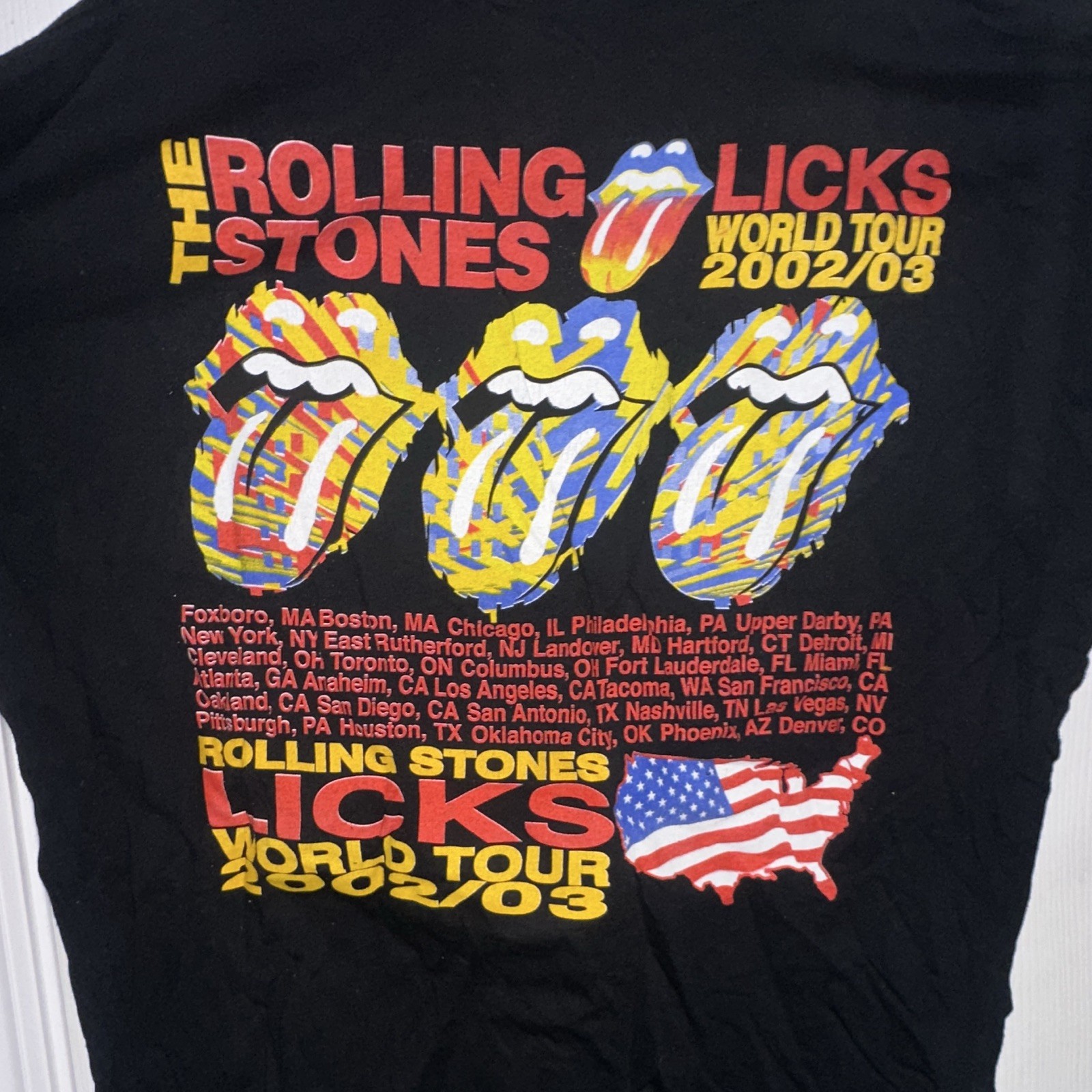 Rolling Stones Vintage Y2K 2002/03 World Tour Concert T Shirt Sz XL