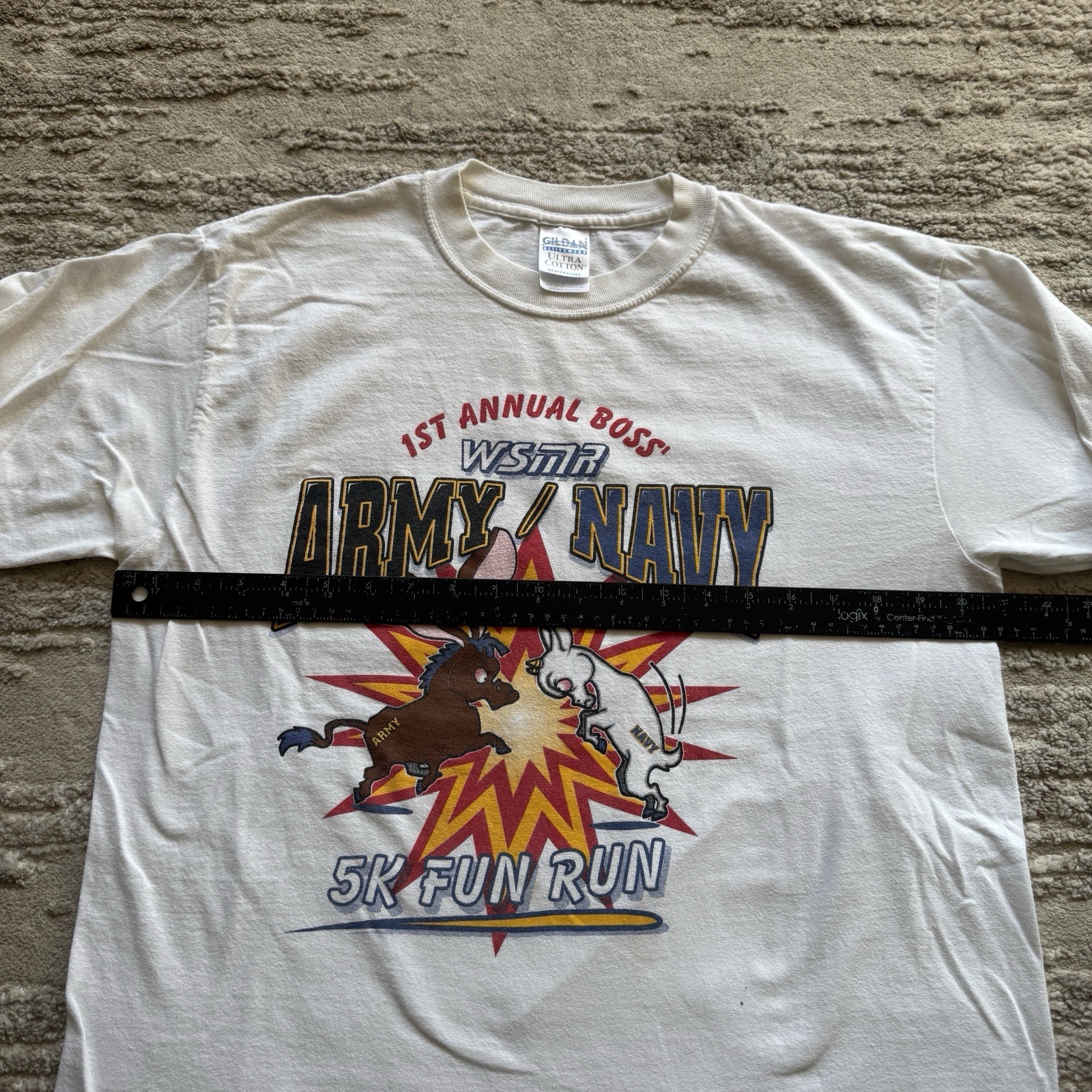 Vintage Army vs Navy 5K Marathon Tee Long sleeve shirt Men’s Large USA Military