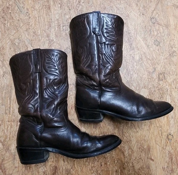 Men’s RED WING PECOS Brown Leather Western Cowboy BOOTS SZ 10-1/2B Narrow 10.5B