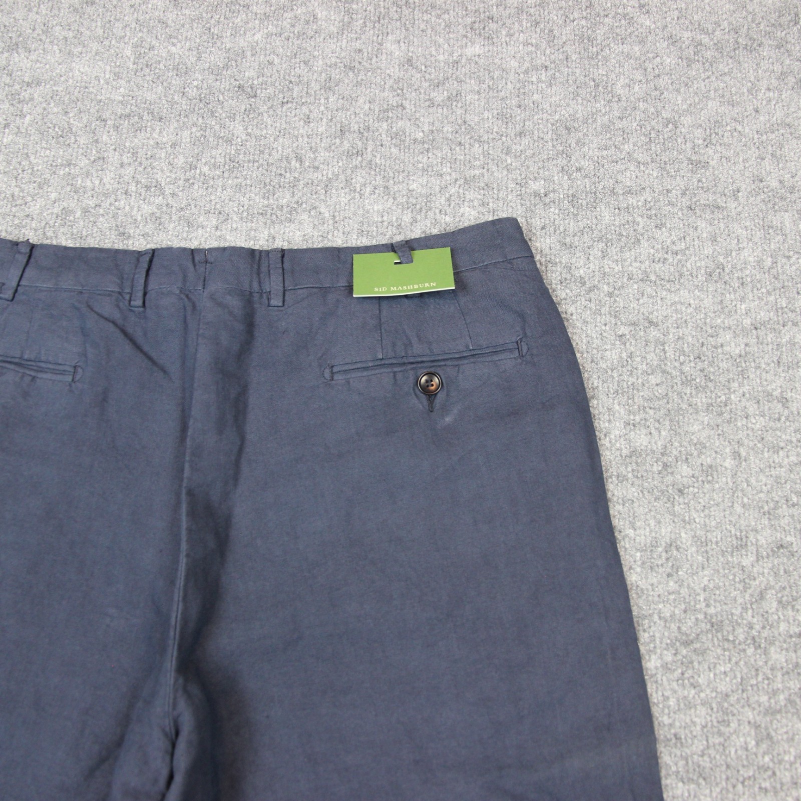 Sid Mashburn Pants Men’s 34X36 Blue Unhemmed Garment Dyed Sport Trousers *FLAW