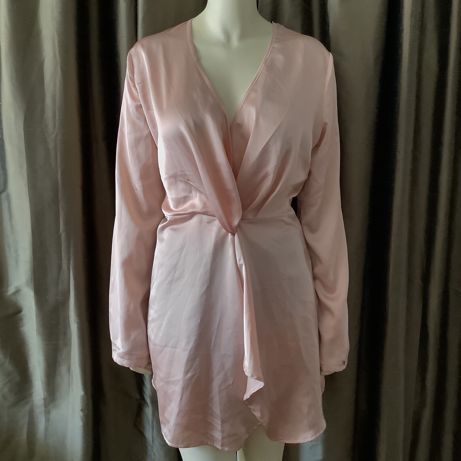 Pretty little Thing US Size 10 Gold Rose Satin Dress Casual Party Cocktail