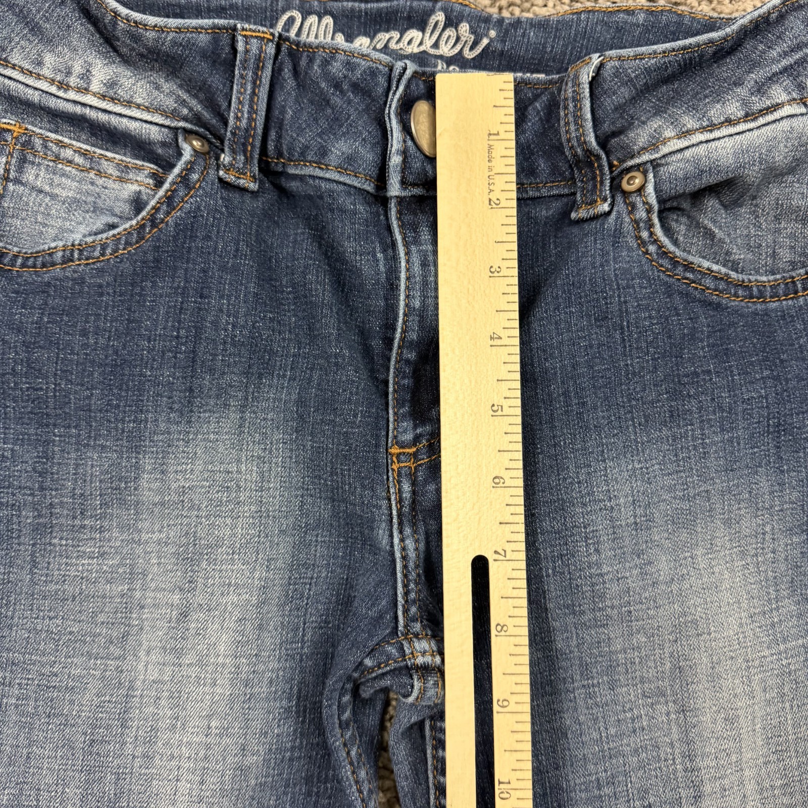 Wrangler Jeans Womens 3 Boot Cut Low Rise Dark Wash Stretch Denim Western 27×33