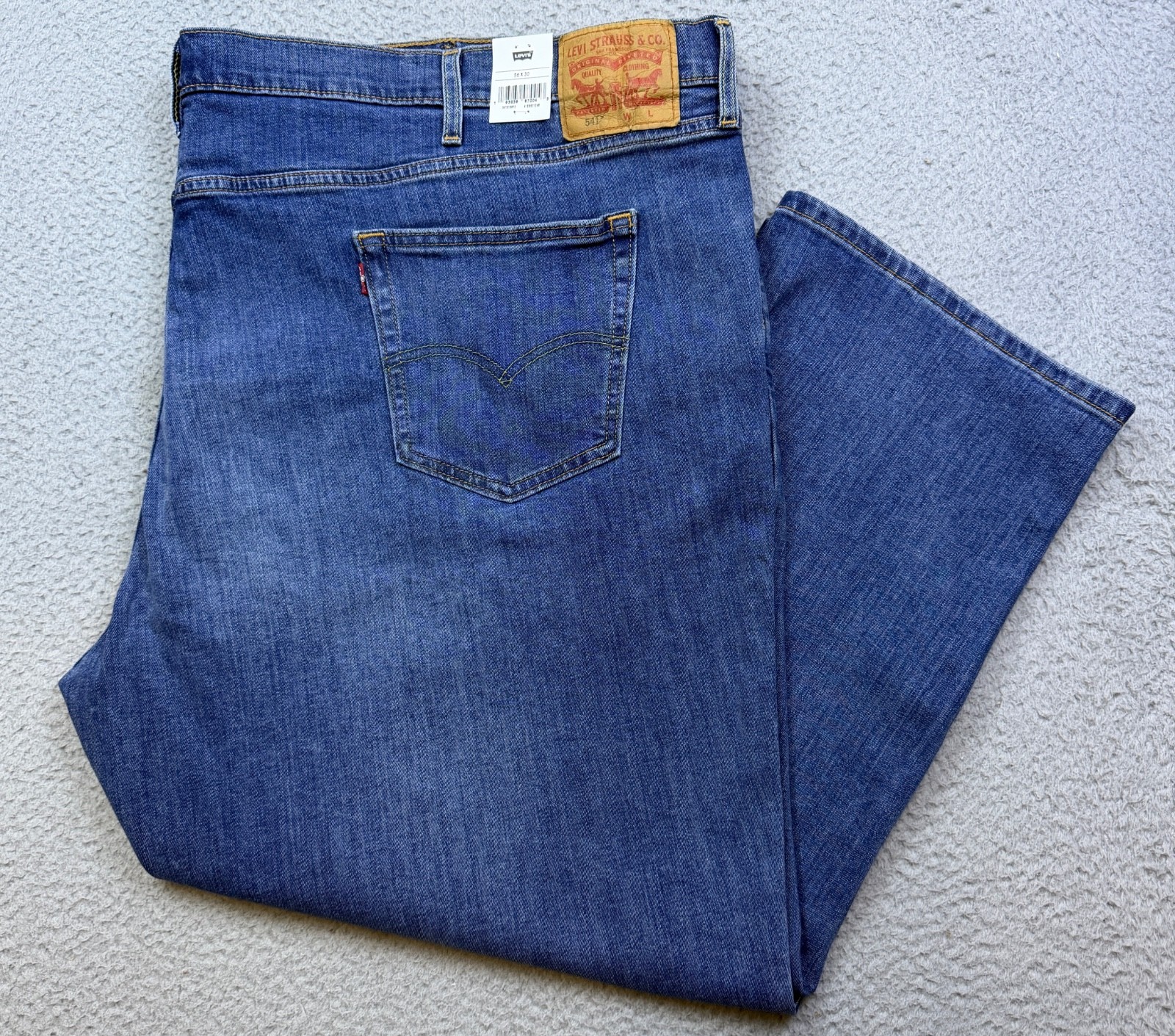 Levis 541 Jeans Men 56×30 B&T Blue Denim Stretch Athletic Fit Tapered Leg 28 NWT