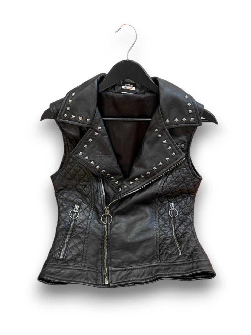 VTG 90s Mens Vintage Black Leather Vest Genuine Leather Biker Motorcycle Vests