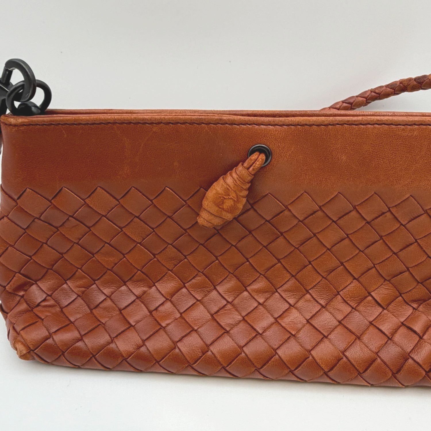 Bottega Veneta Intrecciato Leather Shoulder Bag Brown Braided Strap