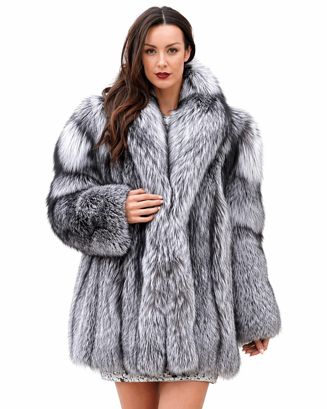Authentic Fur Womens Coat Luxury Winter Jacket Warm Thick Soft Stroller Style