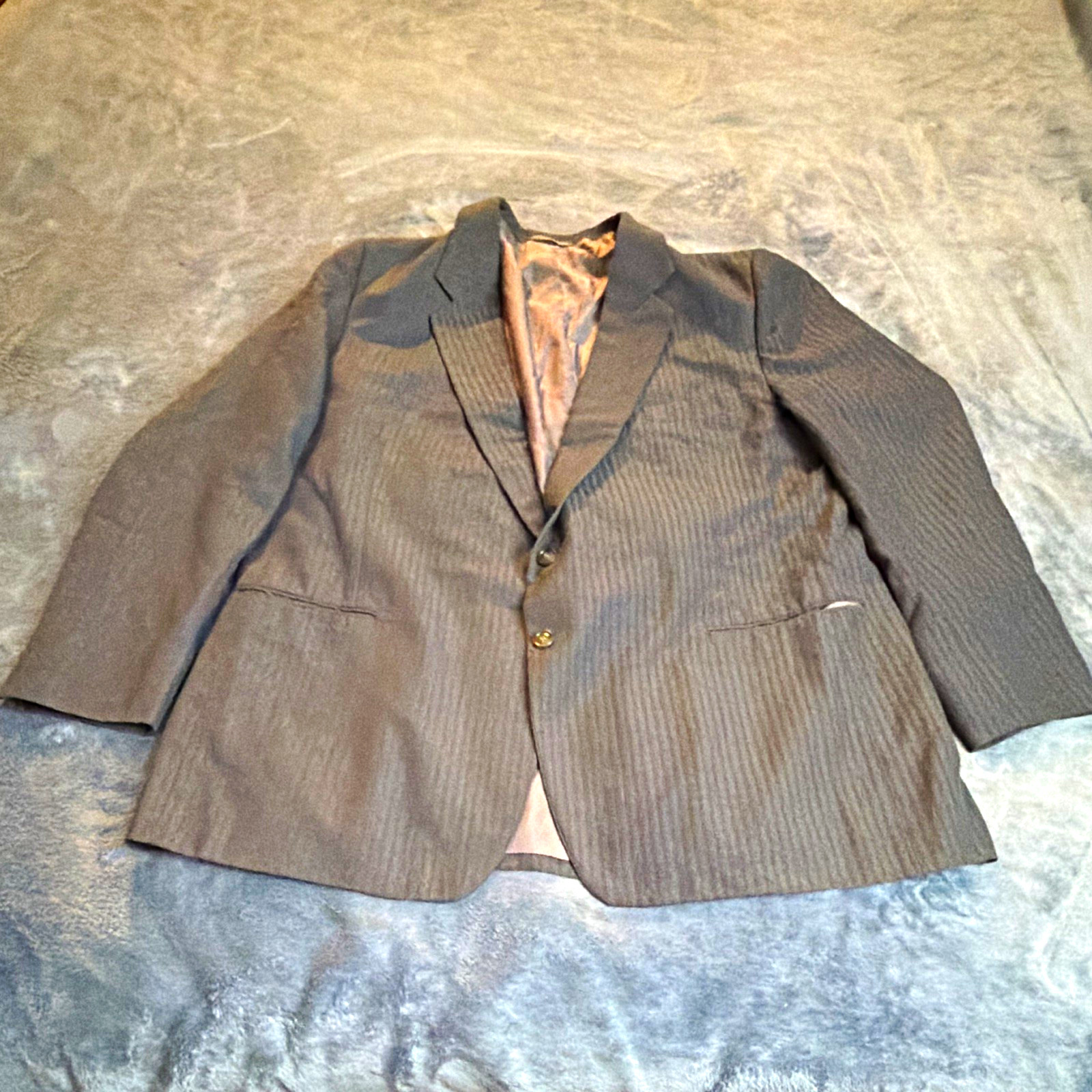 Garson Pierre Gray Striped Tuxedo Suit Jacket 50 Regular 2-Button Notch