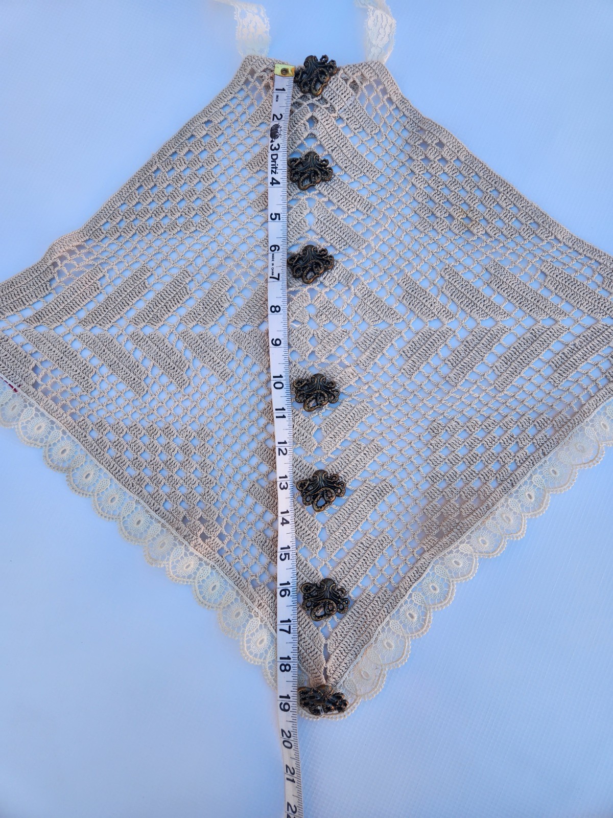 Upcycled Vintage Lace, Octopus Buttons, Cottage Core With A Twist, One Size