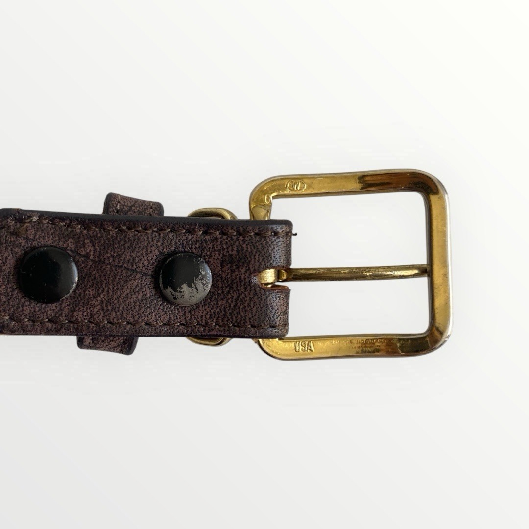 Tony Lama Women’s Brown Leather Western Skinny Belt Size 28 USA Made