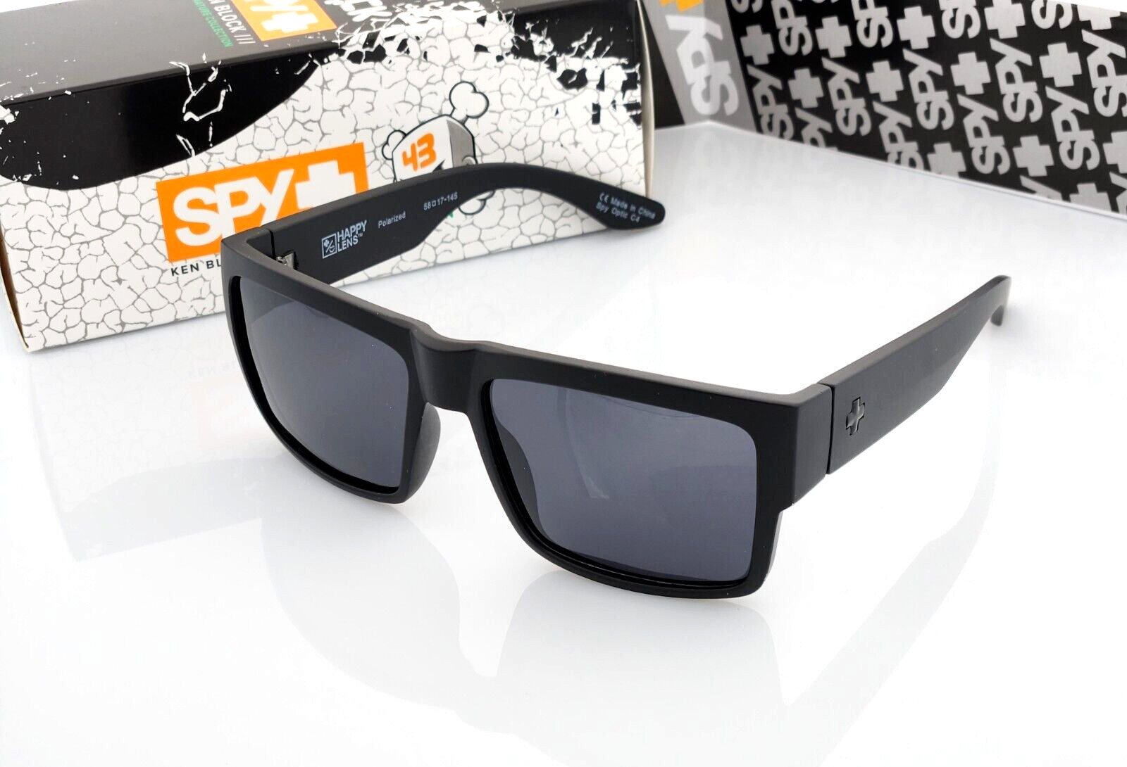 Spy+Optic Cyrus Polarized Sunglasses Matte Black Dark Smoke Lens NEW B-Stock
