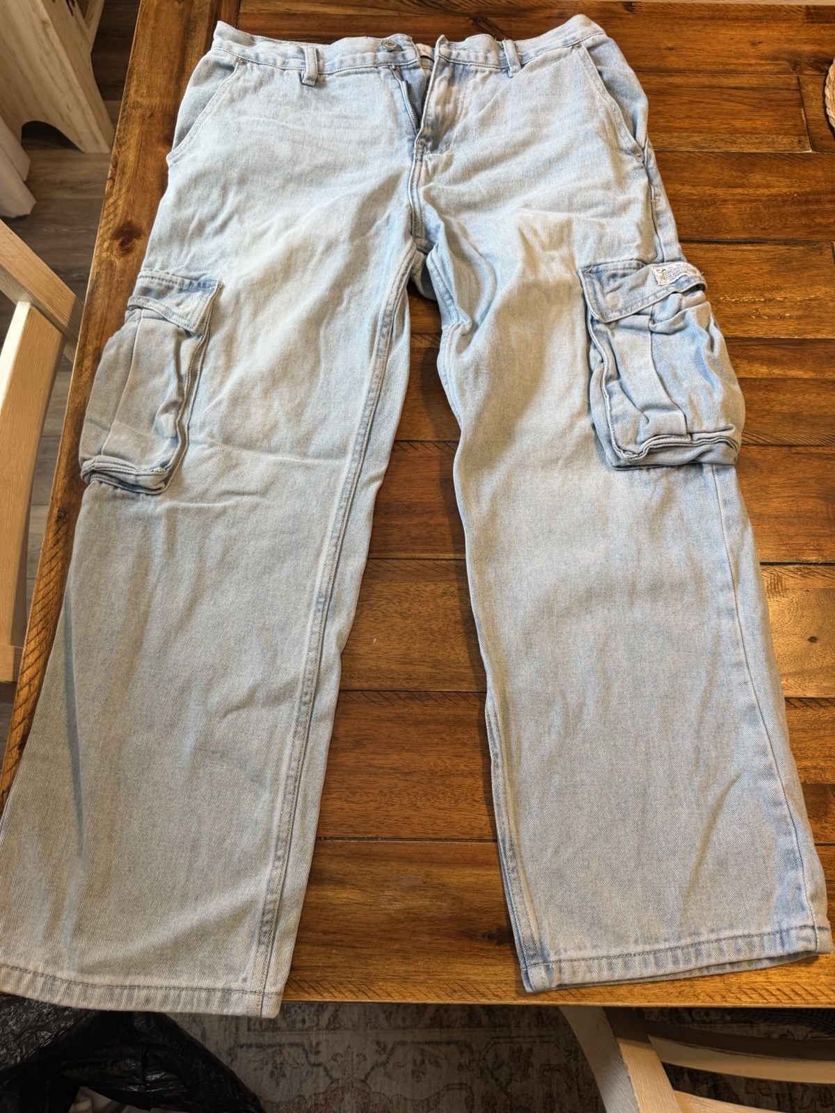 Pacsun Jeans Size 32 Waist Cargo Men’s Distressed Light Wash