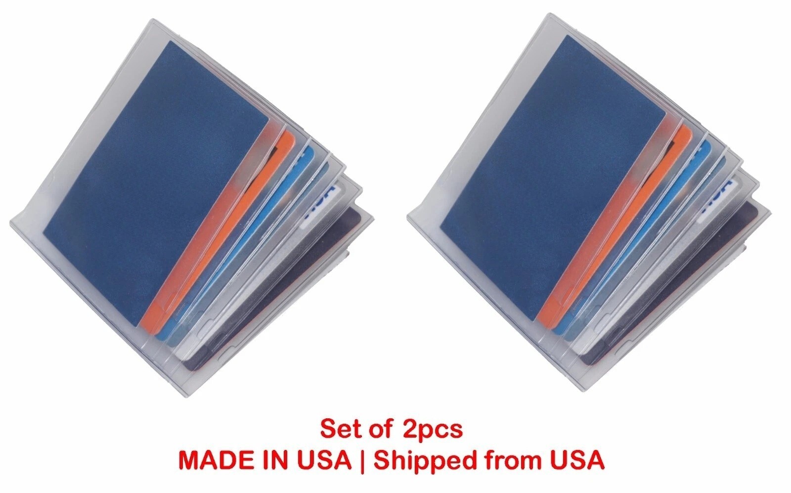 MADE IN USA Set of 2 Heavy Duty Vinyl staggered Pages Hipster Mens Wallet Insert