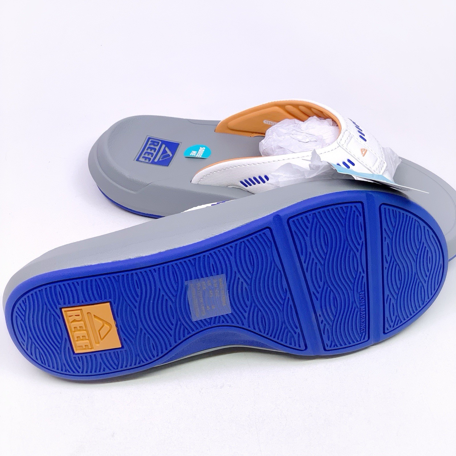 Reef Swellsole Cruiser Flip Flops Men’s Sizes Grey Orange White Blue NWT CJ5891