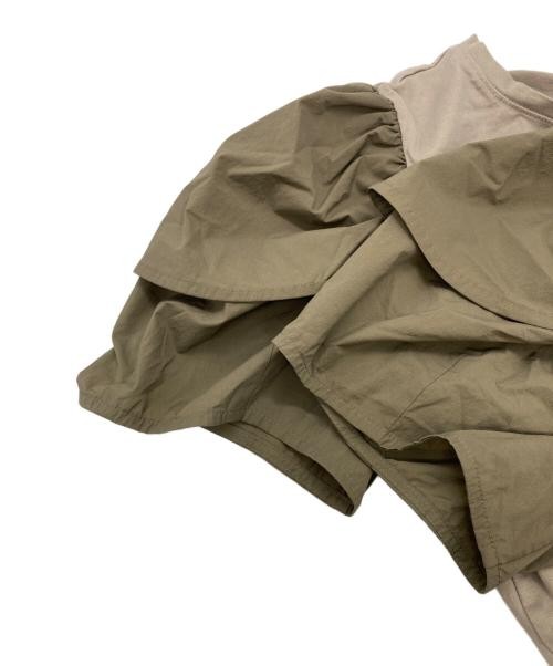 EPOCA STORIA Olive Taffeta Combo Jersey Top, M, Women’s, Slim Fit