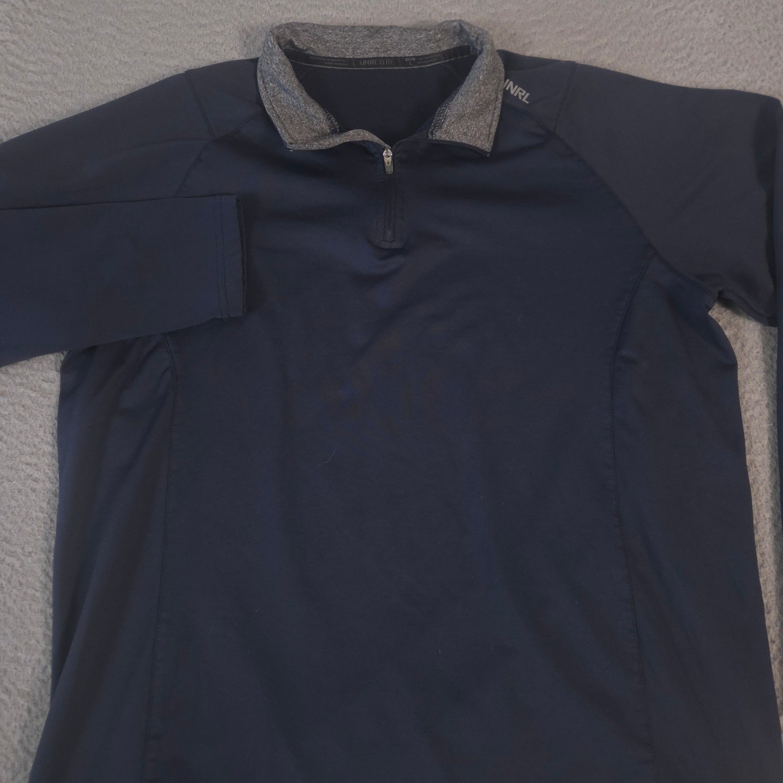 UNRL Pullover Mens L Navy ELITE Quarter Zip II Stretch Performance Activewear