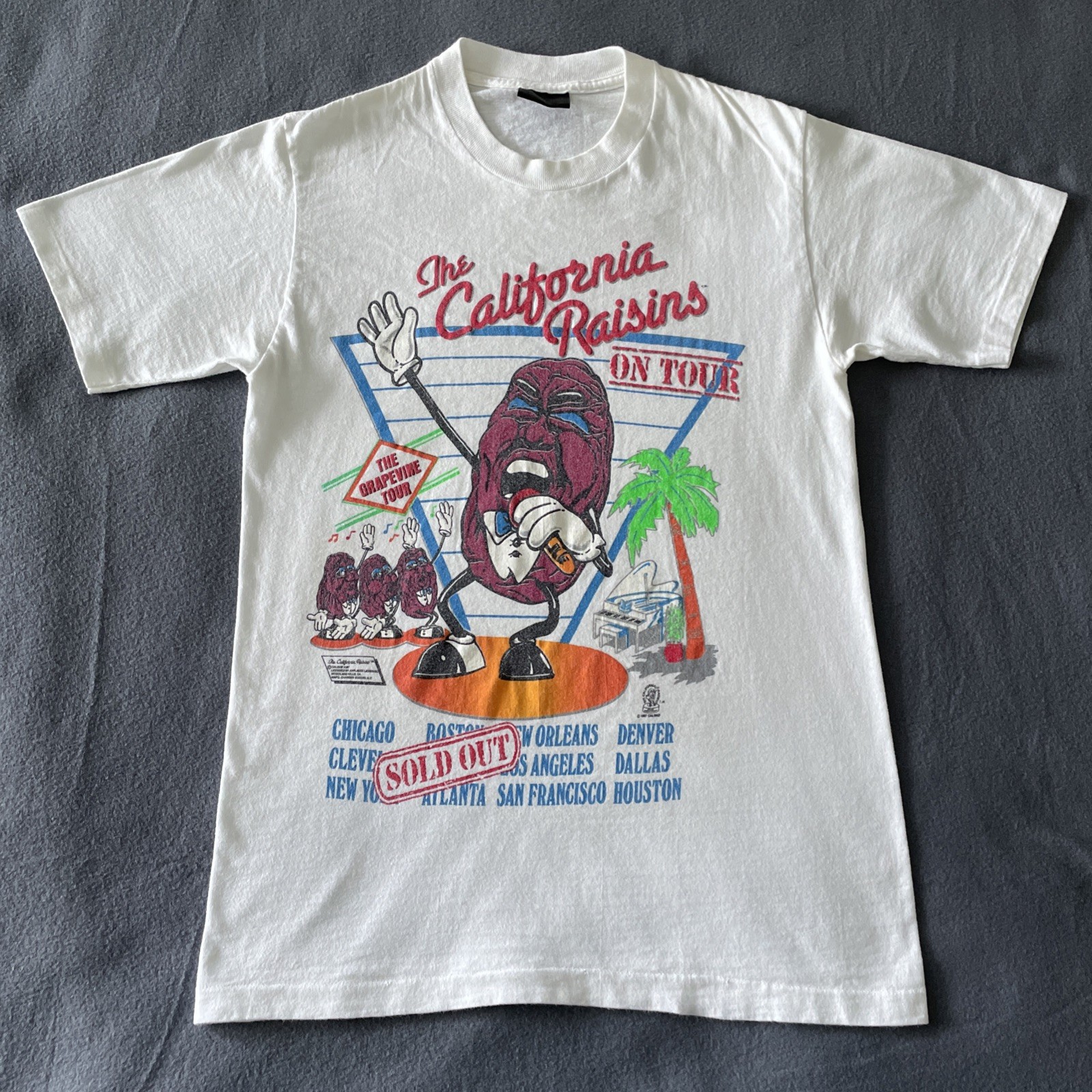 VINTAGE California Raisins Shirt Mens Medium Single Stitch 80s Grapevine Read