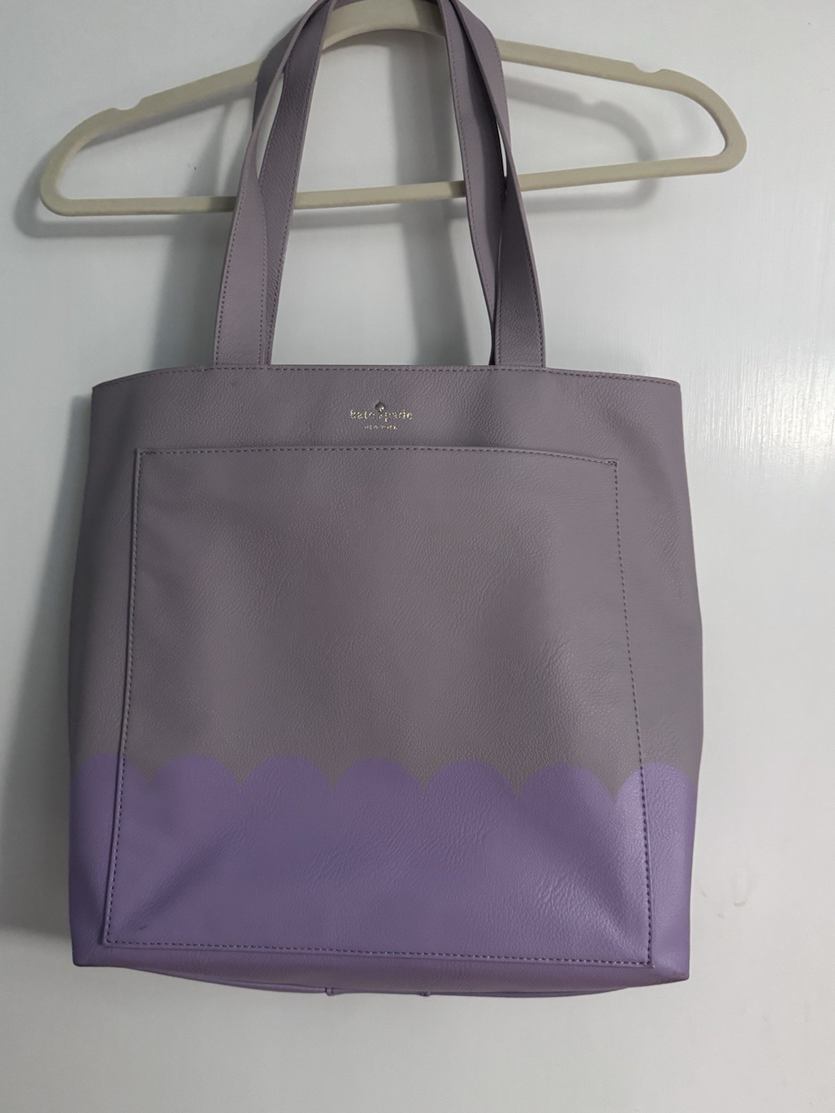 Kate Spade NY Lita Street Scallop Ombre Lilac Leather Tote. NWT.