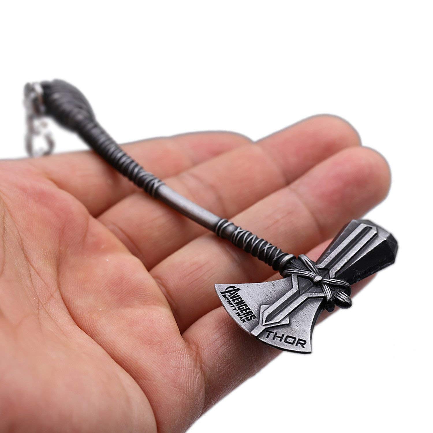 365Home 2-Pack Hammer Keychain and Axe Keychain, Cool Gifts for Small, Silver