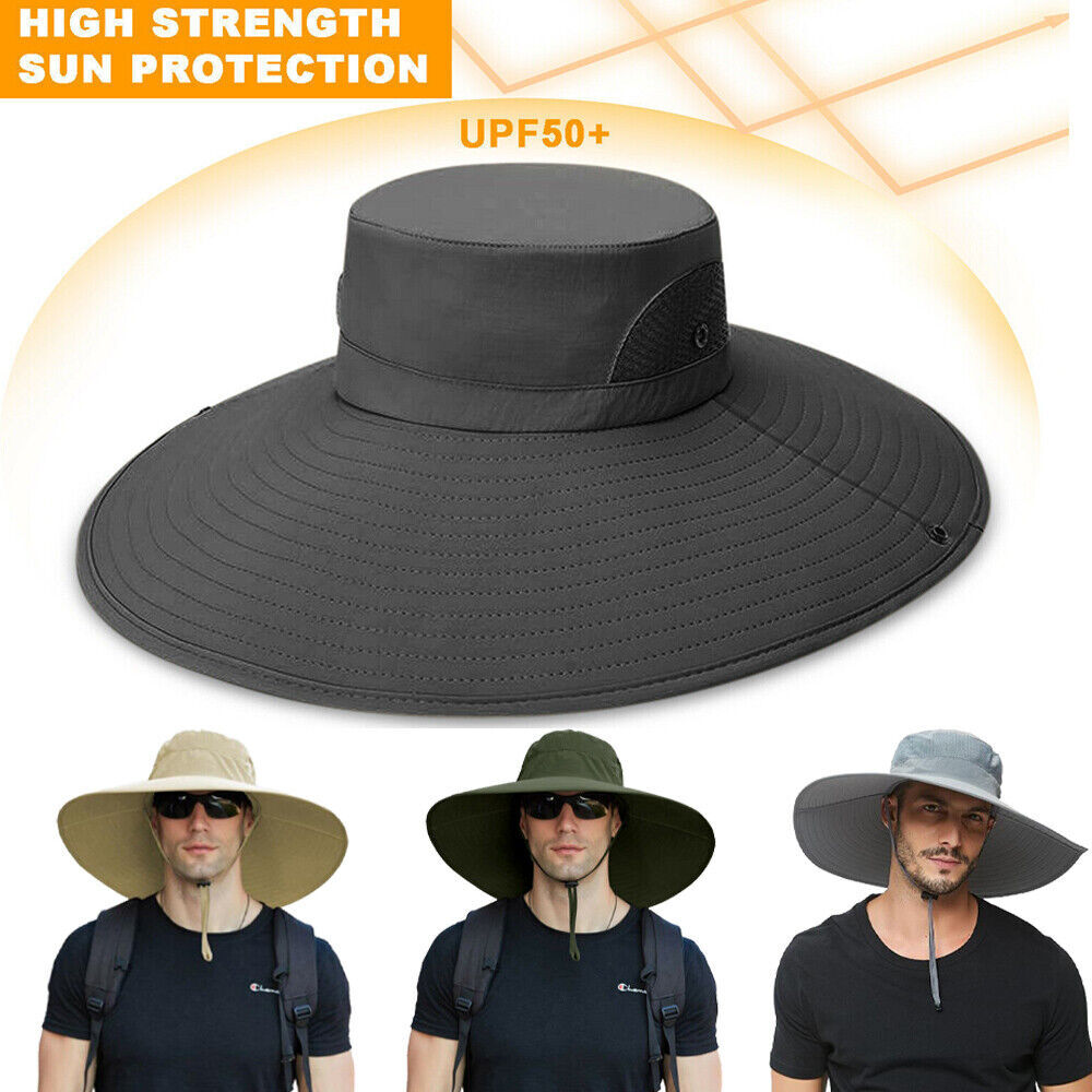 Hiking Fishing Hat Summer Sun Protect Wide Brim Boonie Shade Breathable Outdoor